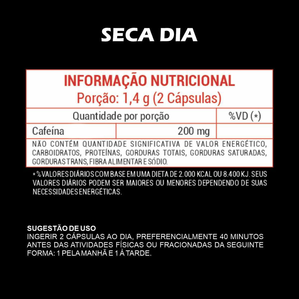 Termogenico Premium Dia e Noite Formula Noturna e Diurna Com e Sem Cafeina Potes 60 Capsulas Materia Prima Importada
