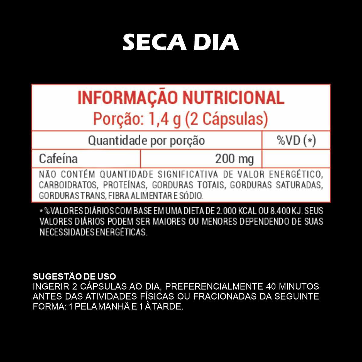 Termogenico Premium Dia e Noite Formula Noturna e Diurna Com e Sem Cafeina Potes 60 Capsulas Materia Prima Importada