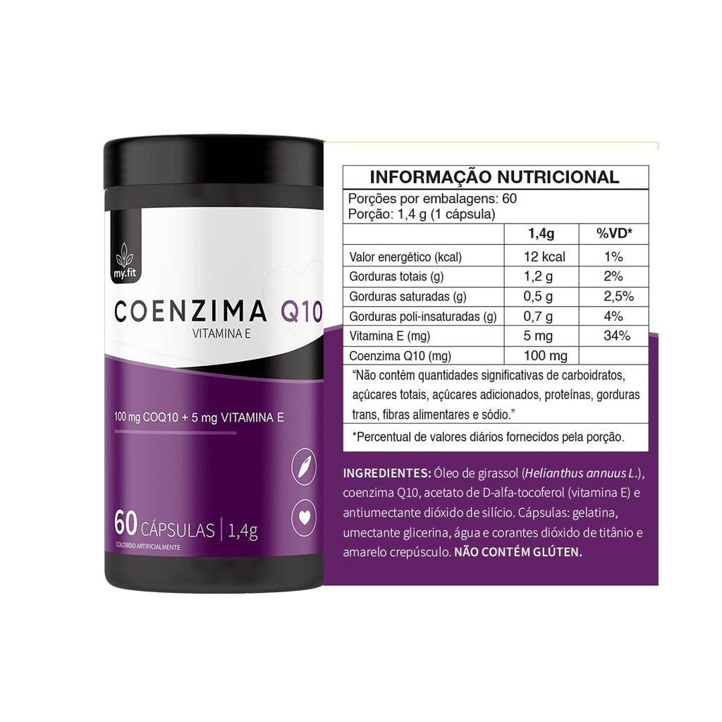 Kit 2x COQ-10 100mg por Softgel, Total 120 Doses - Fórmula Sinérgica com Vitamina E