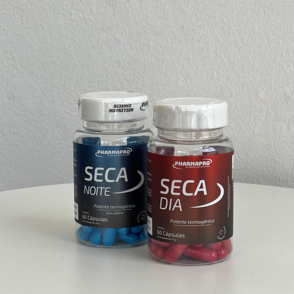 Termogenico Premium Dia e Noite Formula Noturna e Diurna Com e Sem Cafeina Potes 60 Capsulas Materia Prima Importada
