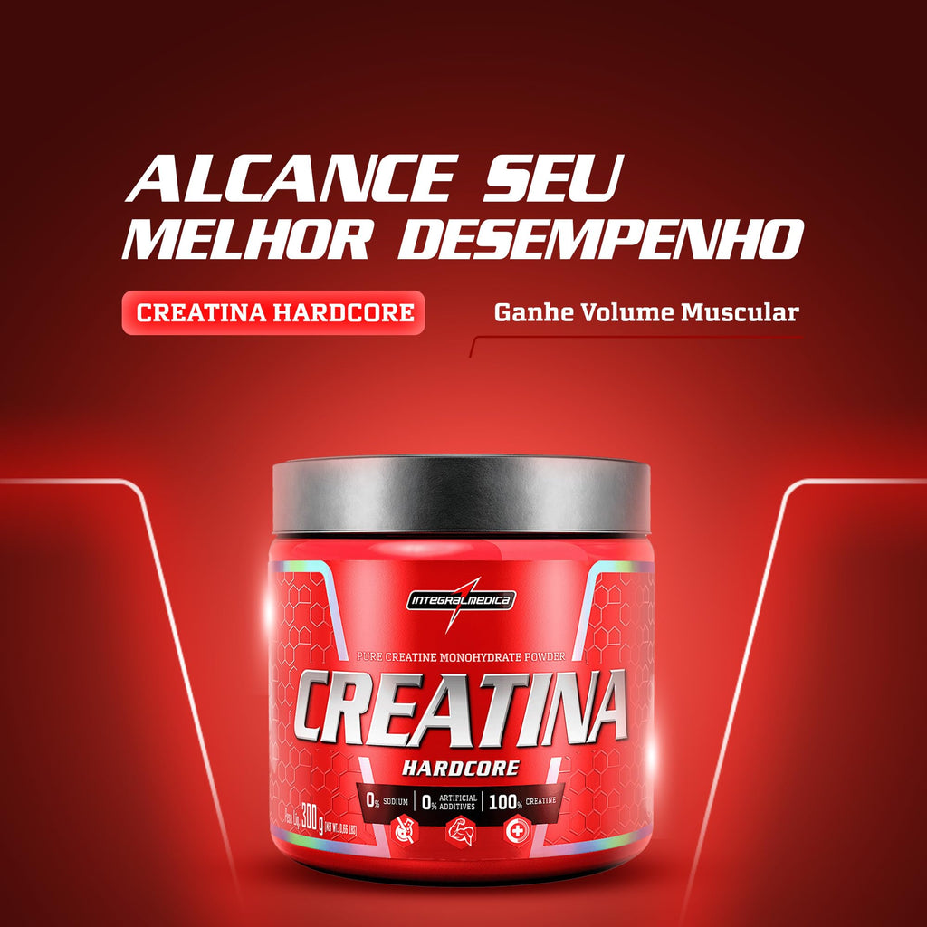 Integralmedica - Creatina em Pó Hardcore 100% Pura e Monohidratada - 300g